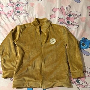 Gold Zip-Up Jacket with Embroidered Patch